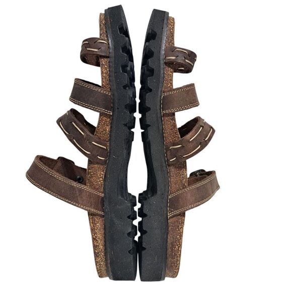 Naot Leather Boho Grunge Casual Slide Slip On Sandals Size 40 US 9 Brown - Picture 3 of 13